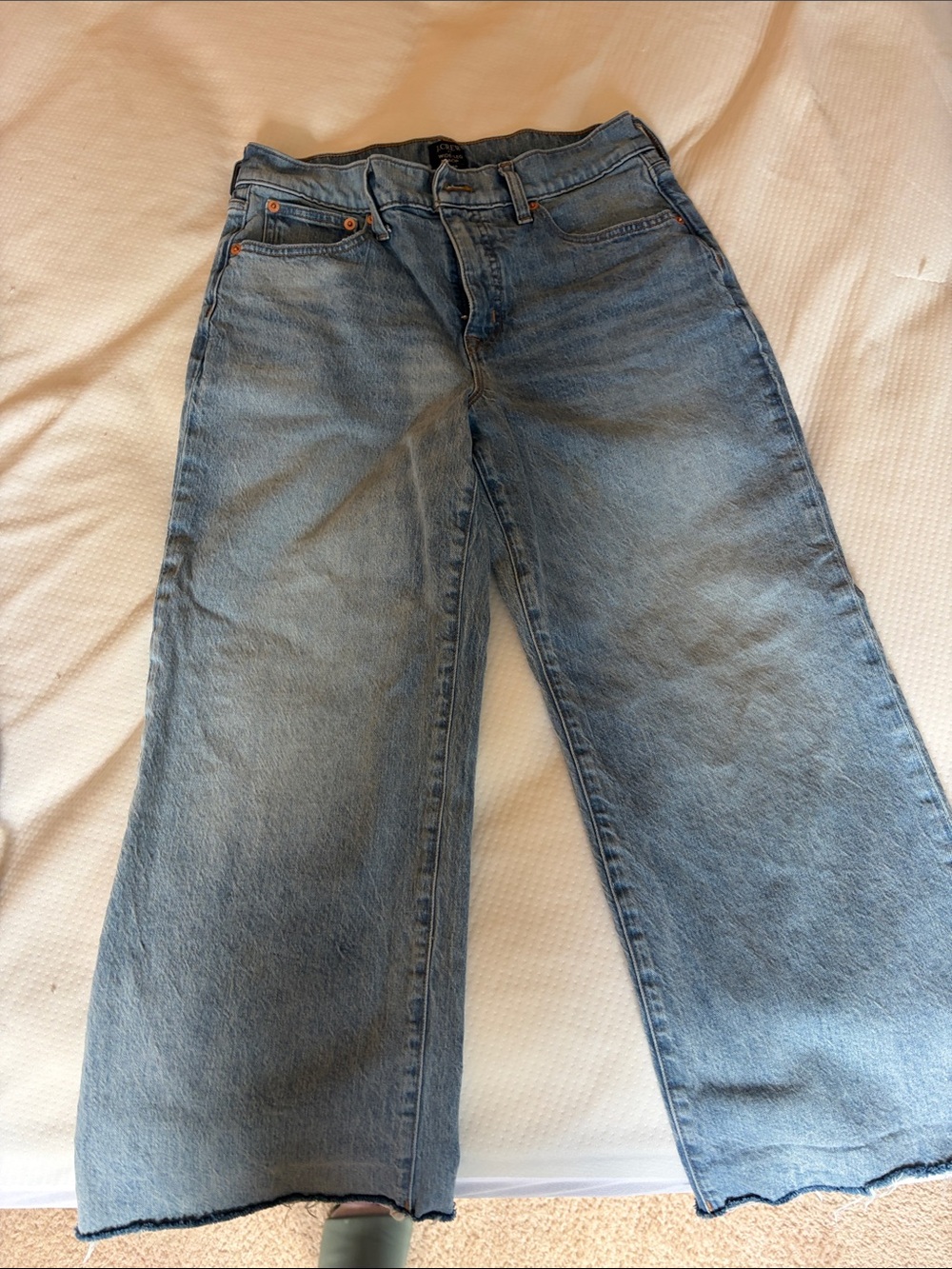 Women’s J. Crew Light Wash Wide Leg Crop Petite Jeans